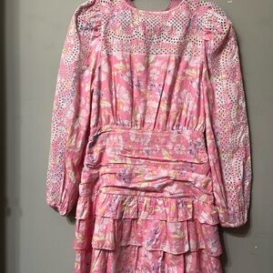 LoveShackFancy Pink Floral Mini Dress